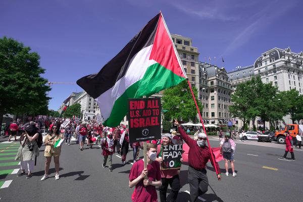 Pro-Palestinian protest in front of the White House in Washington, Saturday, June 8, 2024.