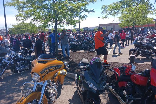 Taking revolution to Black Bikers' Father's Day Ride, Cleveland, June 16, 2024.