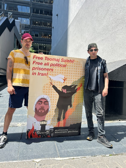 New York City, supporters of Revolution Books protest at UN in support of Iran political prisoners, June 20, 2024.
