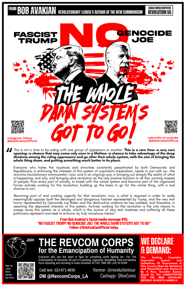 POSTER Fascist Trump / Genocide Joe - REVOLUTION #55 - 11x17
