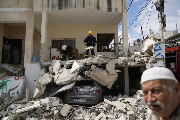 Rubble from Israeli airstrike on homes in the West Bank refugee camp of Nur Shams, Tulkarem, August 29, 2024.