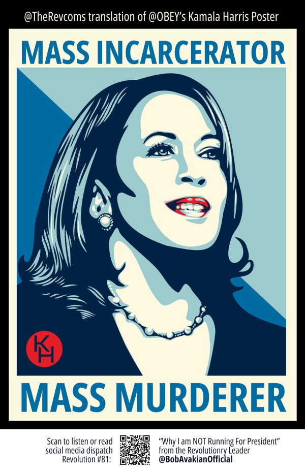 2024-09-19 Revcom Translation of Kamala Harris OBEY poster