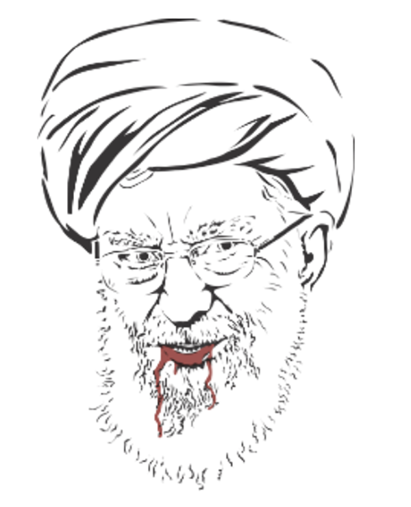 Iran bloody mouthed ruler, drawing from @ComRevCo