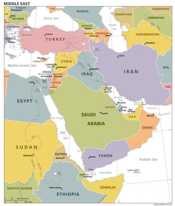 Map of the Middle East
