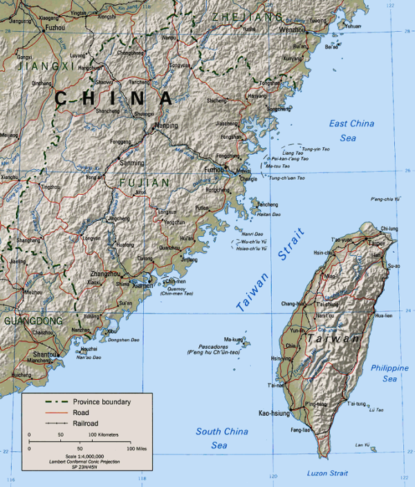 Map of Taiwan Strait