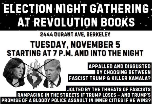 Election night event at Revolution Books, Berkeley