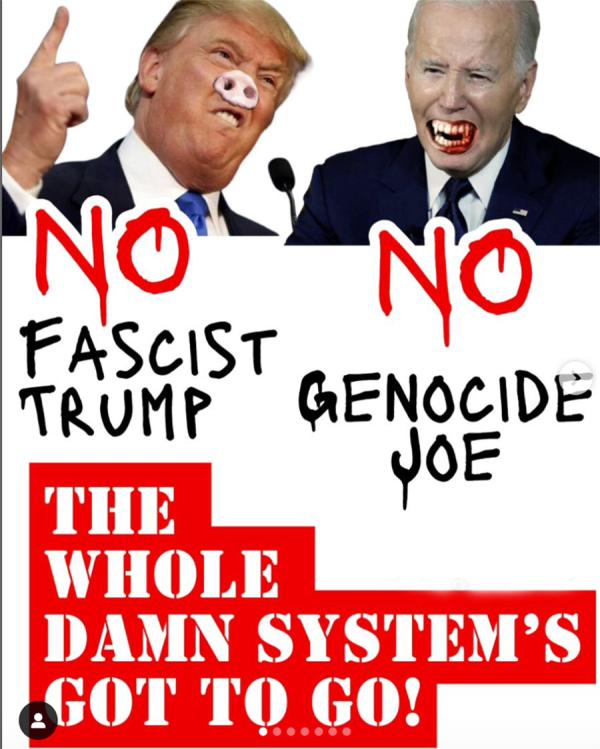 No Fascist Trump! No Genocide Joe! The Whole Damn System's Got To Go!