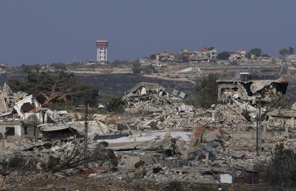 Village in Southern Lebanon destroyed by Israeli airstrike after cease-fire, December 6, 2024.