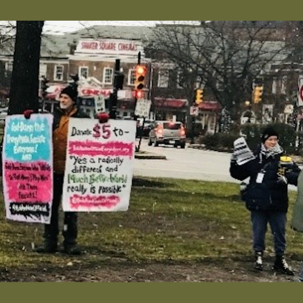 Cleveland revcoms at traffic circle with Revolution 107:“God-Damn the Trump/MAGA Fascists, Every One! And God-Damn Everyone Who Tells Us to “Get Along” And “Play Nice” With These Fascists!”