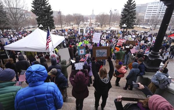 Denver, protest fascism, February 17, 2025.