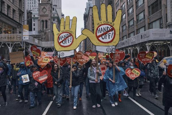 New York marchers for HANDS OFF!