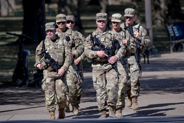 Armed National Guard soldiers from West Virginia ordered by Trump to patrol Washington, DC, August 26, 2025.