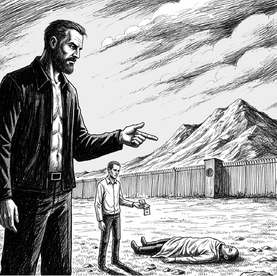 Illustration of Afghan prisoner demonization, "They just threw him away."