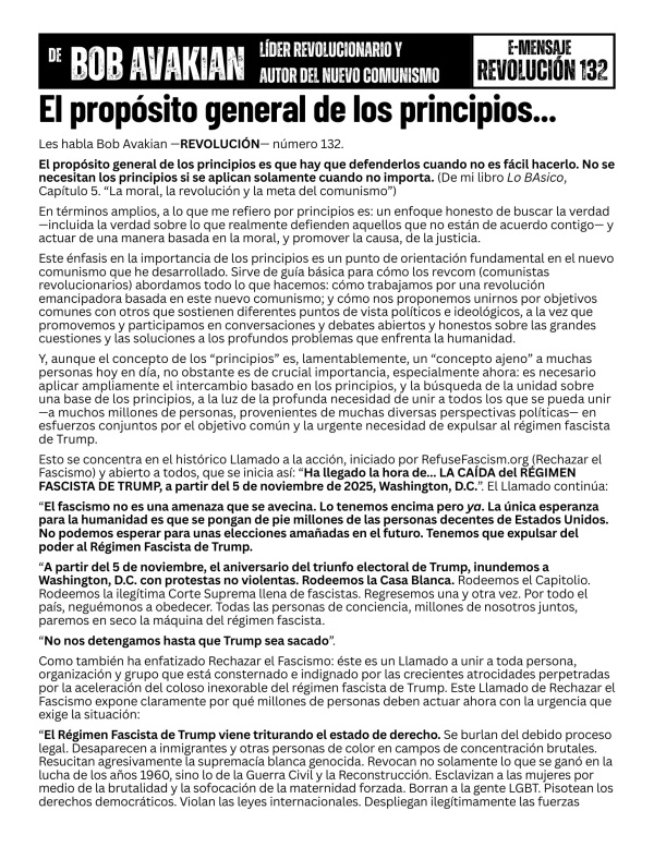 Bob Avakian Official Revolution 132 front Spanish