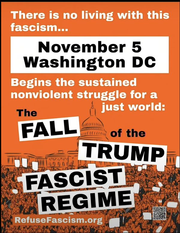 Refuse Fascism Poster: No living with Fascism: Nov 5, Wash DC