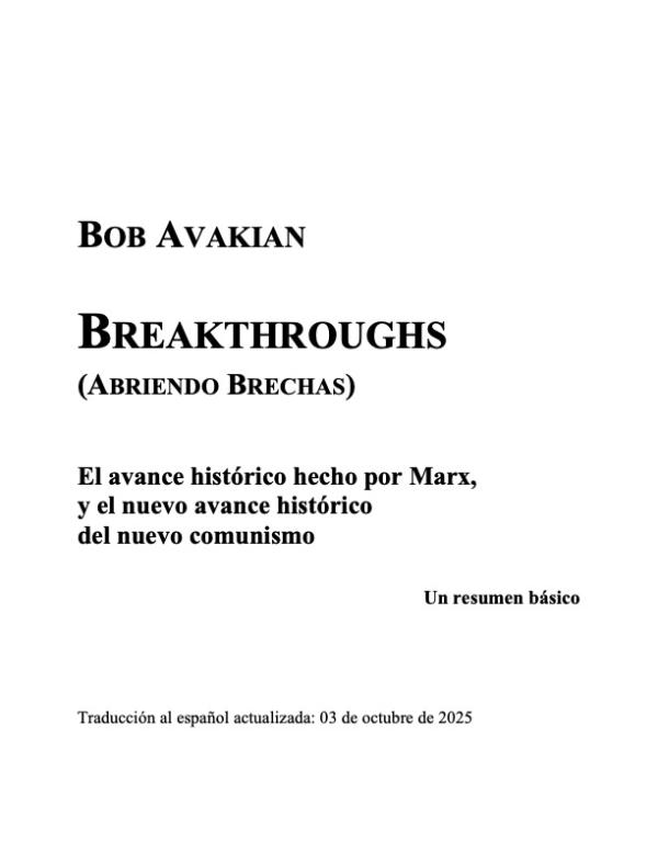Bob Avakian ABRIENDO BRECHAS (Breakthroughs)
