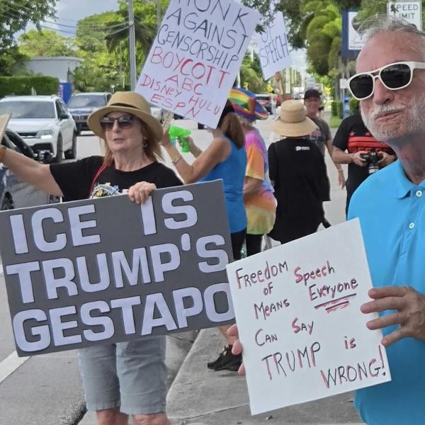 Michael Varga at No Kings Day October 18, 2025