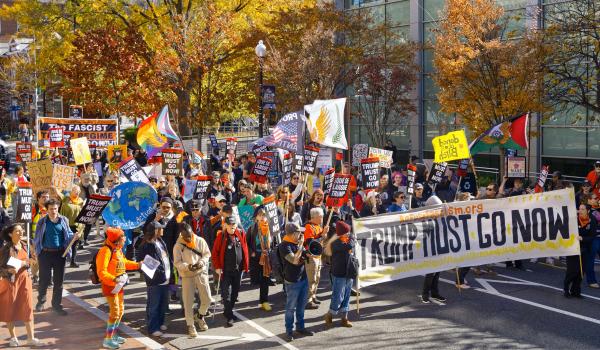 Students and Trump Must Go! movement at George Washington University.