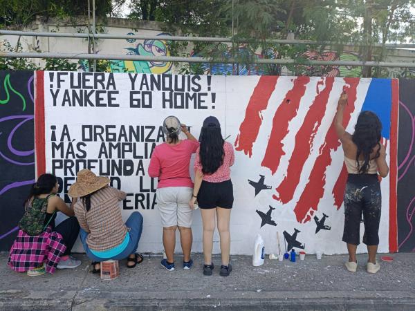 Anti-imperialist mural in Cartagena, Colombia, December 2025.