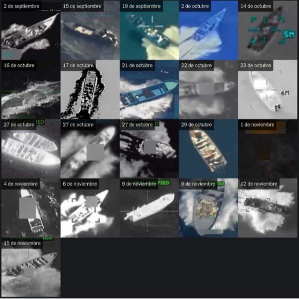 Images of some of the vessels in the Caribbean bombed by the US.