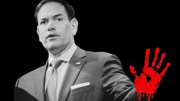 Marco Rubio and bloody hand