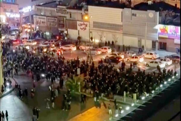 Protesters block an intersection in Tehran, Iran, January 8, 2026.