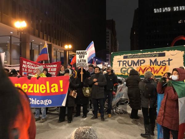 Chicago protest against attack on Venezuela, January 3, 2026.