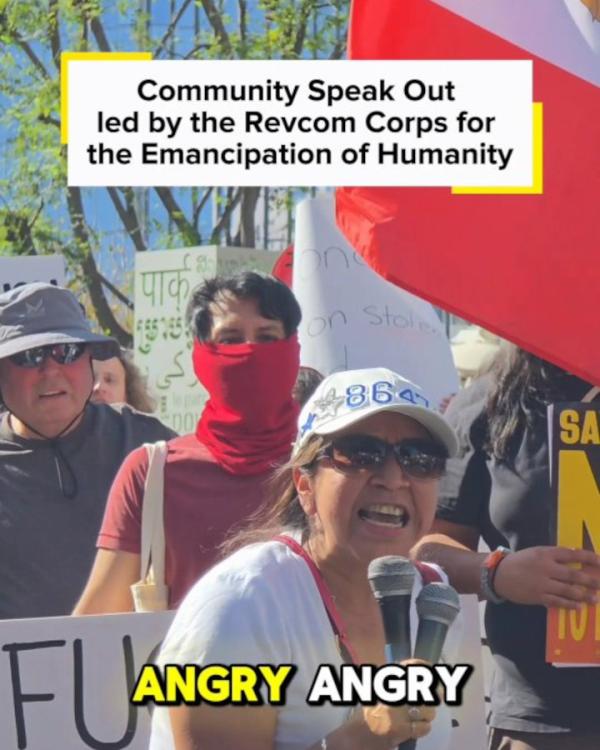 The Revcom Corps for the Emancipation of Humanity joined the January 30 National Strike- NO WORK NO SCHOOL- ICE OUT! TRUMP OUT! And led a speak out of the community and students who attended.