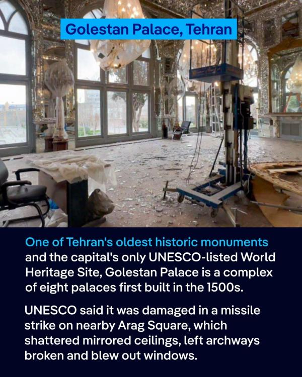 Damage to Iran's Golestan Palace by US-Israeli bombing 