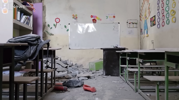 Classroom in girls school in Minab that was struck by U.S.-Israeli bombs, February 28, 2026.