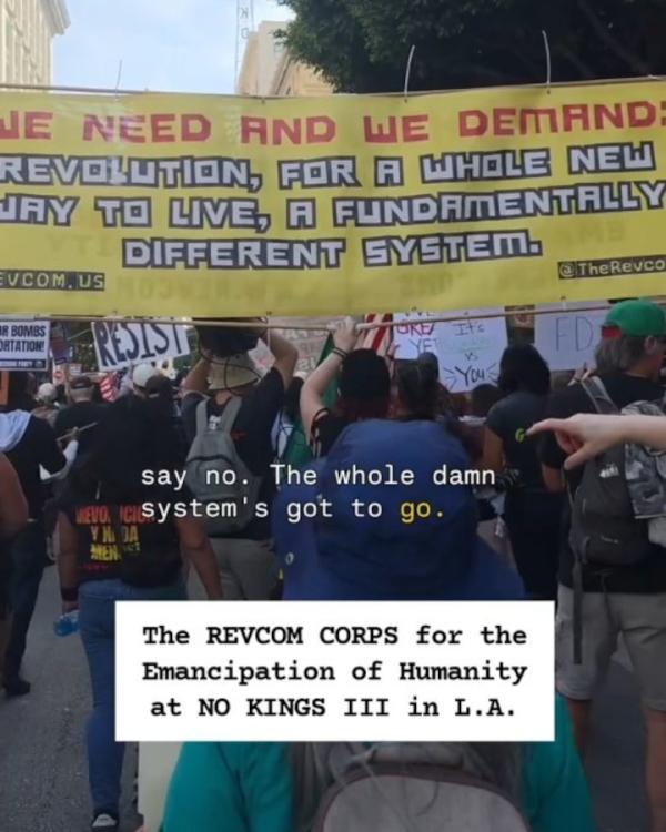 Revcom Corps For The Emancipation Of Humanity at No Kings Day III 2026 in LA