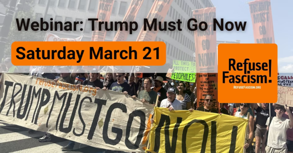 Webinar: Trump Must Go Now, Saturday March 21