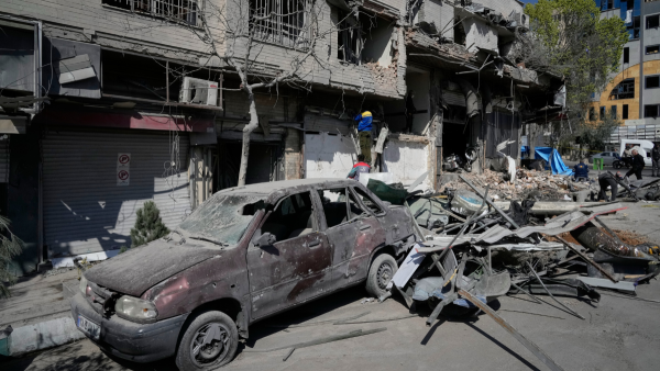 Tehran, Iran, buldings bombed by U.S.-Israeli airstrike, March 2, 2026.