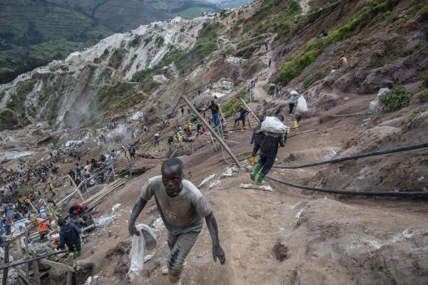 Miners work the D4 Gakombe coltan mining quarry in Democratic Republic of Congo, May 9, 2025. 