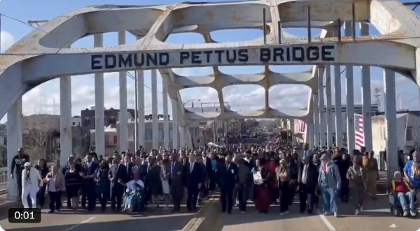 March across Pettus Bridge, Selma Alabama, May 16, 2026.