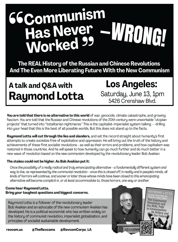 Raymond Lotta Los Angeles June 13, 2026