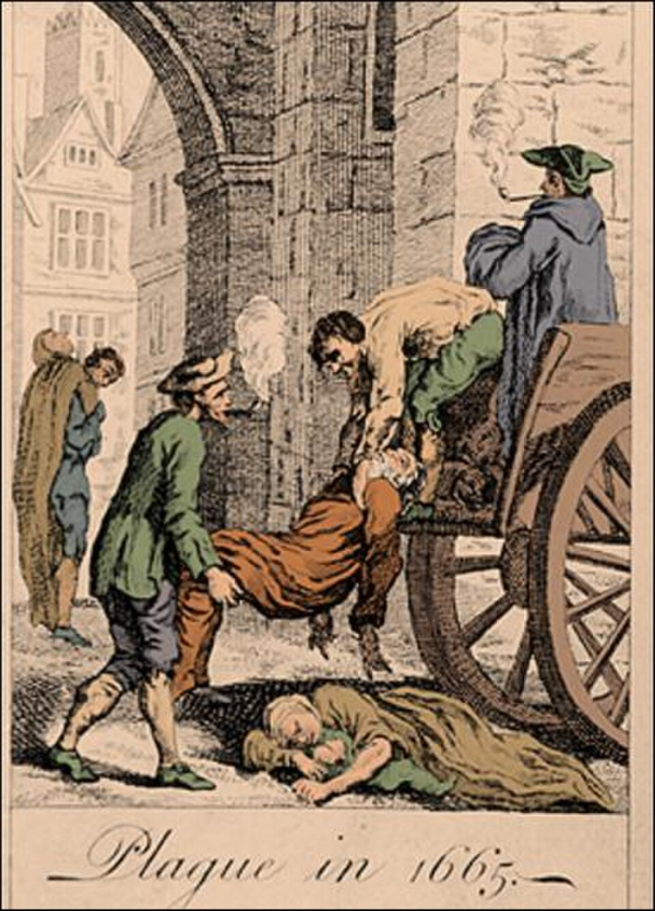 Graphic depiction of plague in London, 1665.