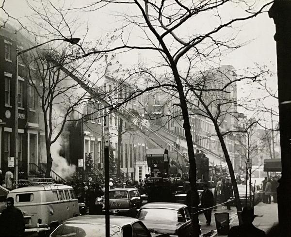 Explosion in Greenwich Village, New York City, apartment,  where bombs were being made, 