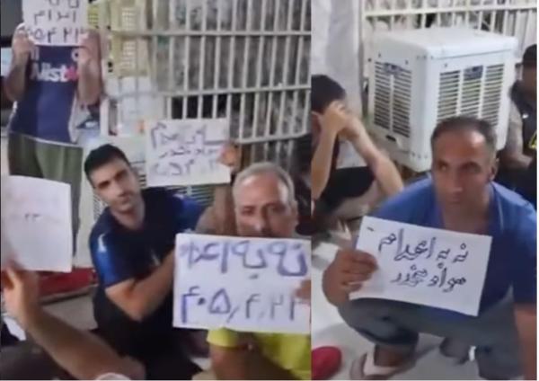 Many handwritten signs read “No to Executions”. Screenshots from videos posted by @burnthecage.