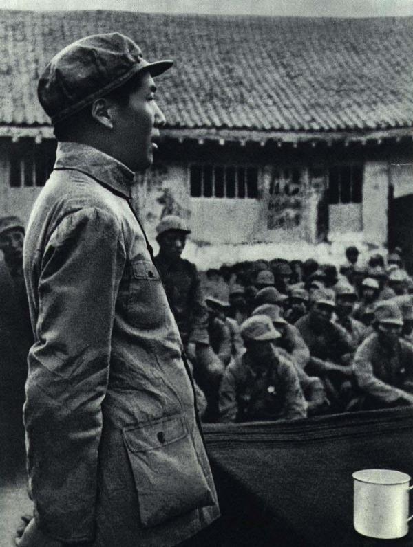 Mao Zedong in 1938 speaking at the Chinese People's Anti-Japanese Military and Political College