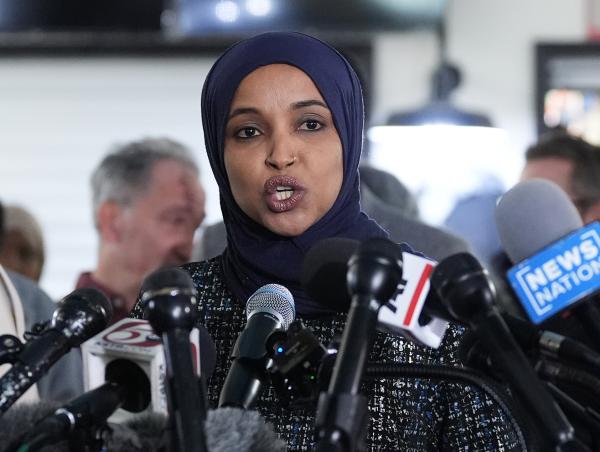 Rep. Ilhan Omar, speaks during a news conference on January 28, 2026, in Minneapolis.
