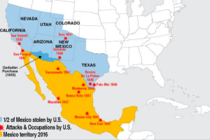 US theft of half of Mexico map