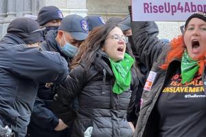 Sunsara Taylor being arrested in NYC at Rise Up 4 Abortion Rights protest
