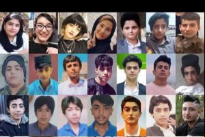 Some of the 43 children killed by Iran security forces since September 2022. (Credit: Amnesty International)