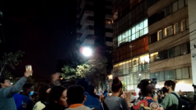 Protest of immigrants in front of the INM, Mexico City