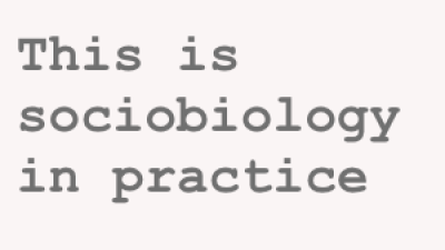 This is sociobiology in practice