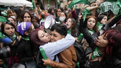 Massive celebrations in the streets of Bogata, Colombia, because abortion became legal.