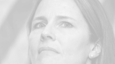 Grayscale photo of Amy Coney Barett