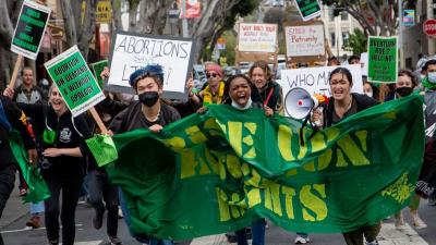 San Francisco: Walking out of middle school and high school and taking to the streets determined to STOP the attack on abortion. Post-Roe HELL NO! 