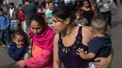 Refugee caravan heading to the U.S. through Mexico